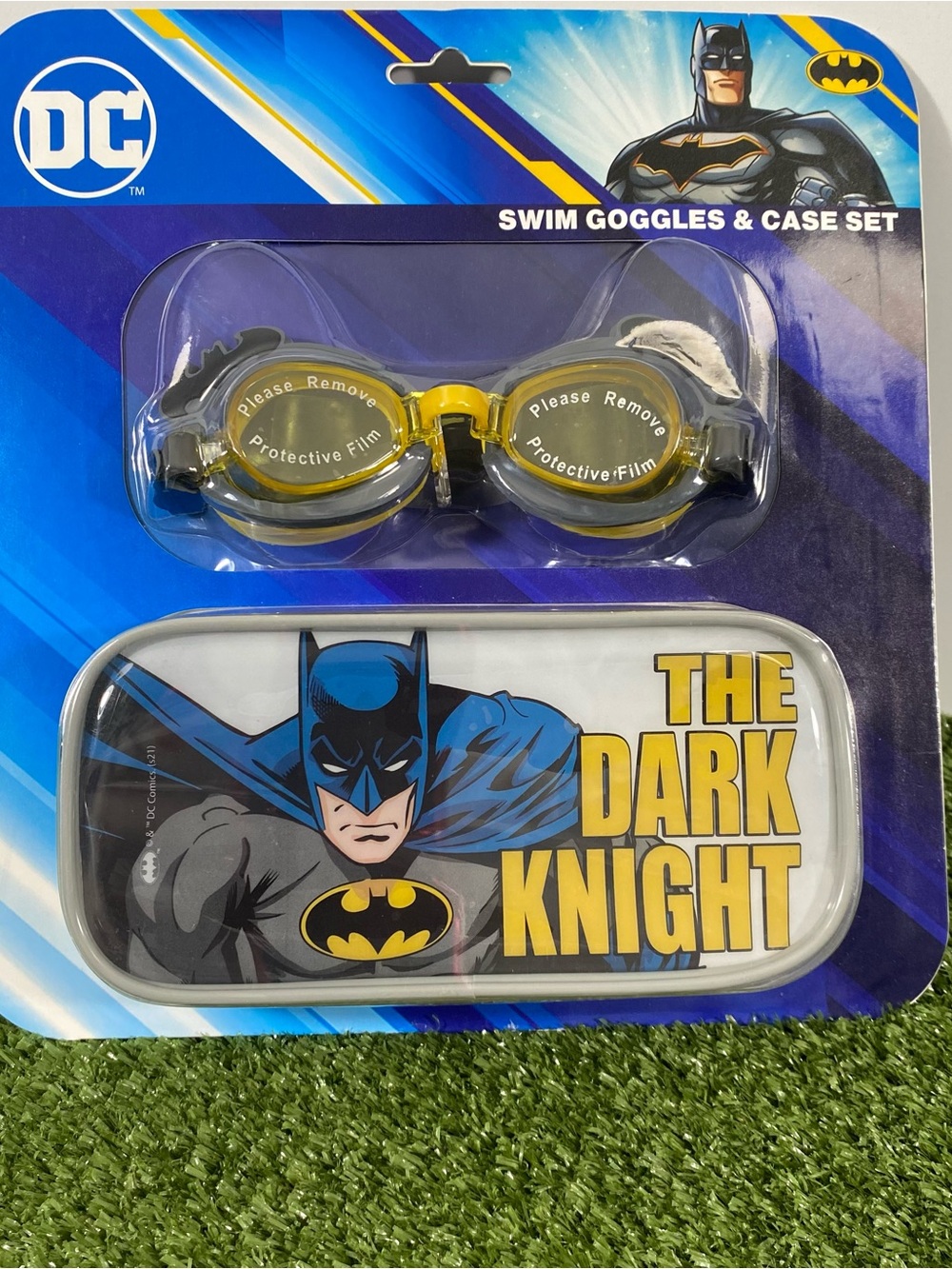 DC Comics Batman Dark Knight Swimming Goggles and Case Set Pool Resistant Summer